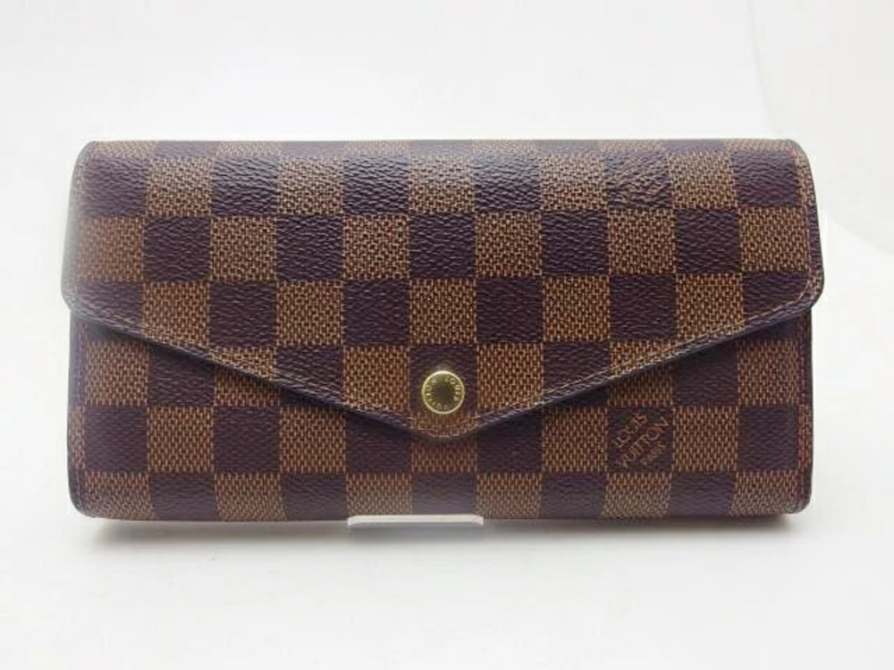 LOUIS VUITTON Long Wallet Portefeuille Sarah Damier Ebene Brown